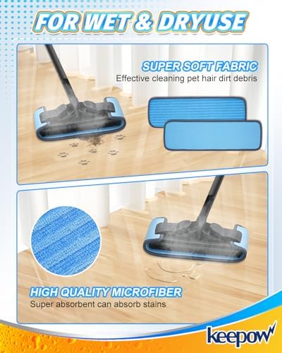 KEEPOW Reusable Microfiber Mop Pads 2 Pack for Wagner 905e 915e 925e
