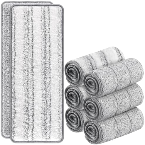Zeekech Flat Mop Head Replacement Pads 13 X 49 Grey Stripe