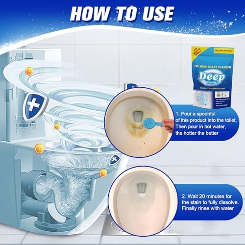 Iaolose 2 PCS Toilet Cleaner Self Activating Miracle Powder for Deep Cleaning