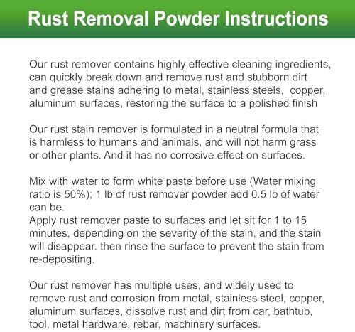 Eyaeyao Rust Remover Powder 16 Ounces Multi-Purpose