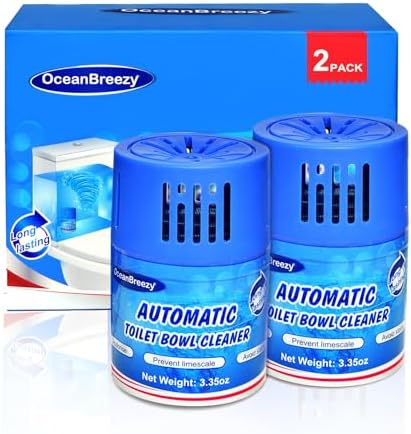 OceanBreezy Toilet Cleaner Tablets 2 Bottles 2800 Flushes Each Septic Safe Stain-Free