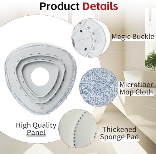 ANREKEYH 3PCS Microfiber Mop Replacement Heads for O Cedar Spin Mop