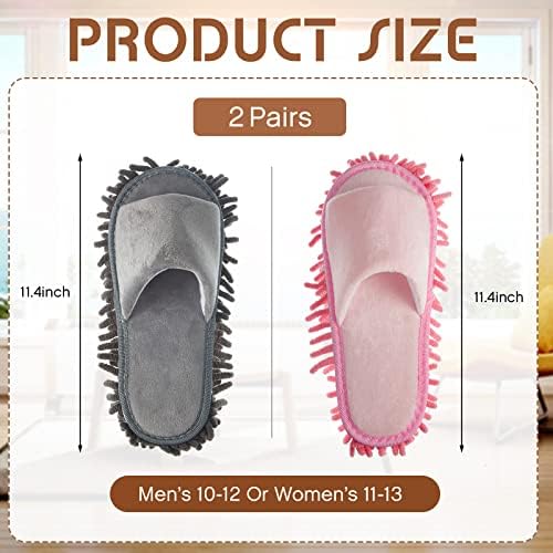 Jecery 2 Pairs Microfiber Mop Slippers for Floor Cleaning