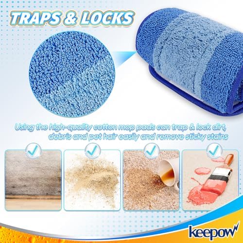 KEEPOW Microfiber Mop Pads 18 Inch 43 Pack Replacement
