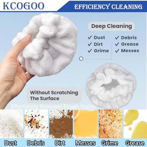 KCOGOO Small Microfiber Bonnet for Dupray Steam Mop - 8 Pack