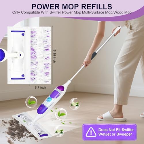 32 Count Power Mop Refill Pads 14-Layer Thickened for Deep Cleaning
