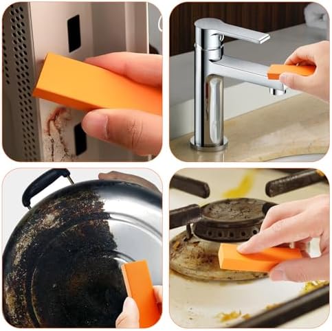 8Pcs Stainless Steel Decontamination Eraser for Kitchen Bathroom and More