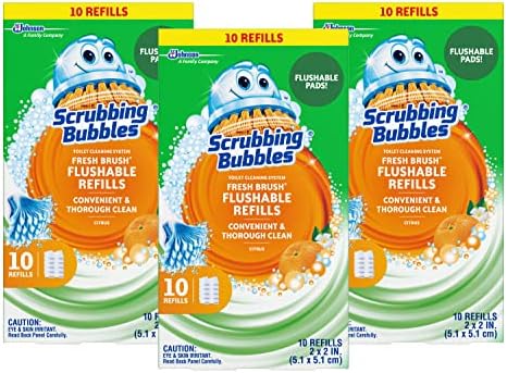 Scrubbing Bubbles Fresh Brush Flushable Refills - Citrus Scent - 10 Count Per Box