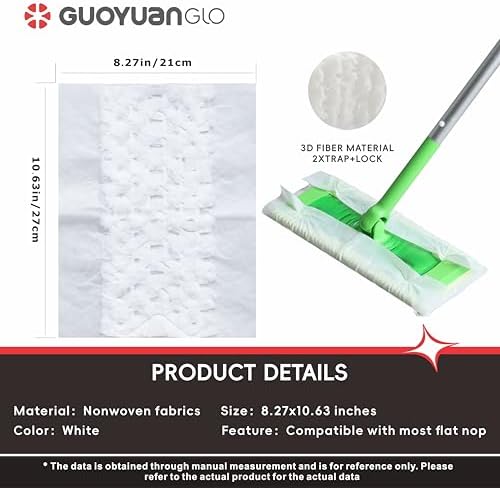 GUOYUANGLO Heavy Duty Pet Mop Cloths 40 Count