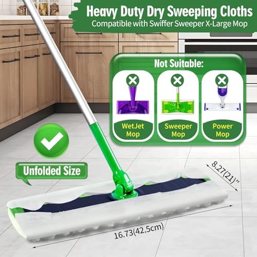 Senowi Heavy Duty Dry Mop Pads for Swiffer XL 50 Count Unscented