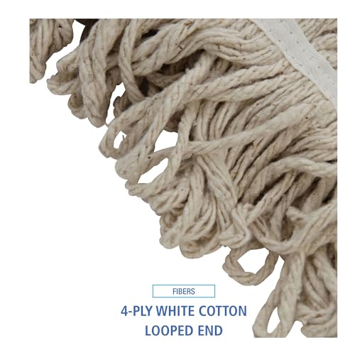 Boardwalk Replacement Mop Head 32-Oz White Premium Cotton