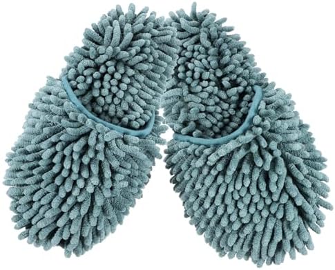 1 Pair Fluffy Mop Slippers for Women Reusable Skid-Resistant Cleaning Shoes