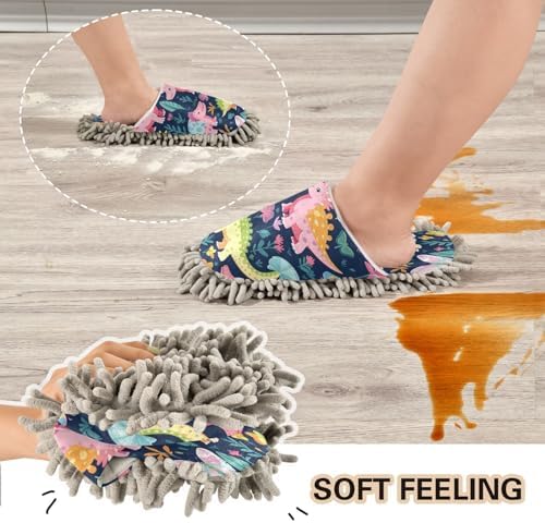 Bulletgxll Mop Slippers for Cleaning - Soft Microfiber Floor Mop Slippers