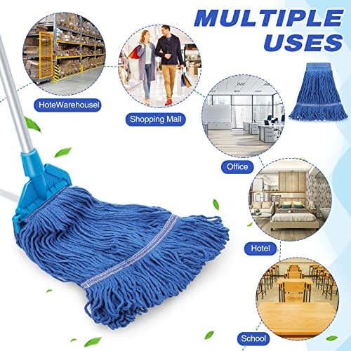 Nuogo 6 Pcs Heavy Duty Wet Mop Head Refills Blue