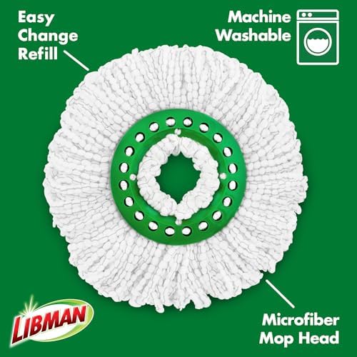 Libman Tornado Spin Mop Refills - 4-Pack Microfiber Heads