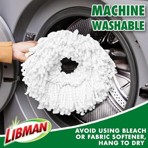 Libman Tornado Spin Mop Refills - 4-Pack Microfiber Heads