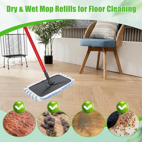 WVYNUYQP Reusable Cotton Microfiber Mop Paddles 4 Pack