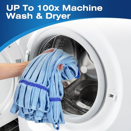 Matthew Cleaning Microfiber Tube Mop Replacement 3-Pack Heavy Duty Blue