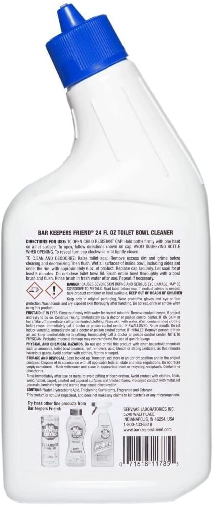 Bar Keepers Friend Toilet Bowl Cleaner - 24 fl oz - Extra Thick Formula