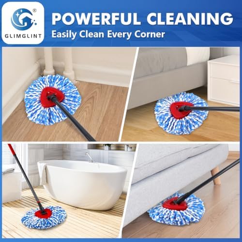 GLIMGLINT Mop Heads 3 Pack for RinseClean 2 Tank System