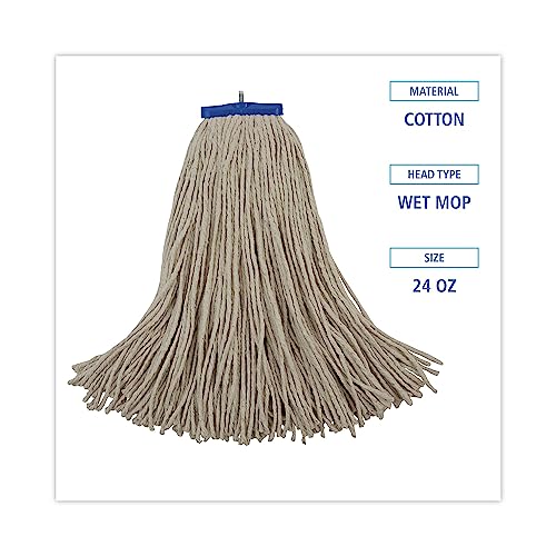 Boardwalk BWK724CCT 24 oz Cotton Wet Mop Head - White 12Carton