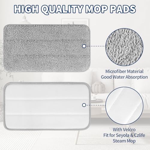 Yicotira Microfiber Steam Mop Pads - 4 Pack Reusable Replacement for Seyola FEPPO