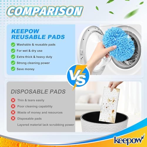 KEEPOW Reusable Microfiber Mop Pads 6 Pack 1