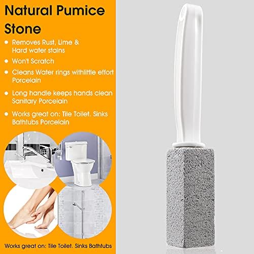 Kadden 2 Pack Toilet Cleaner with Handle and Pumice Stone