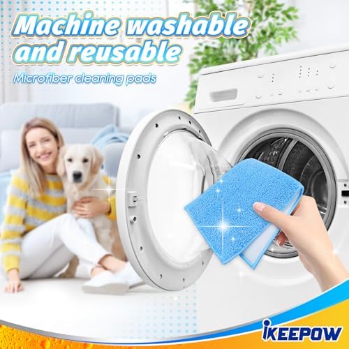 iKEEPOW 6-Pack Reusable Microfiber Mop Pads