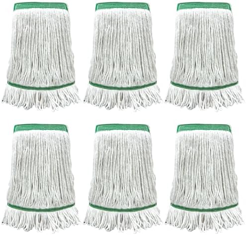 6 Pack Heavy Duty Mop Heads with Looped Ends