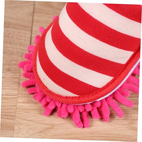 PACKOVE Chenille Cleaning Slippers Covers Red Size L