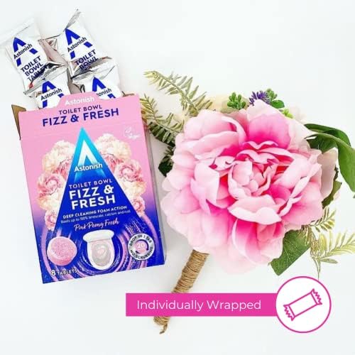Astonish Foaming Toilet Bowl Cleaner Tablets - Box of 8 Pink Peony Scent