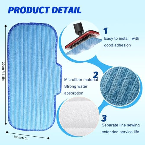 4 Pack Steam Mop Pads Replacement for Newbealer NC603C NC602N Mop Cleaner