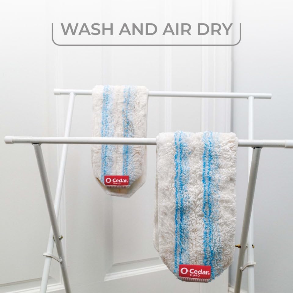 O-Cedar H2prO Mop Pads 6 Pack Reusable Microfiber