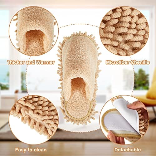 Jecery 2 Pair Microfiber Cleaning Slippers