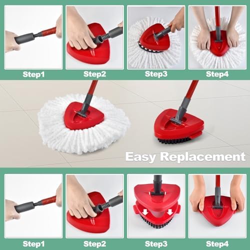 Uoiispet O-Cedar Spin Mop Replacement Heads 3-Pack Set