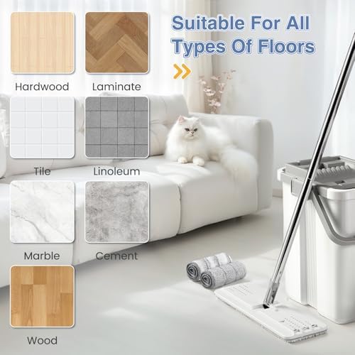 Zeekech Flat Mop Head Replacement Pads 13 X 49 Grey Stripe