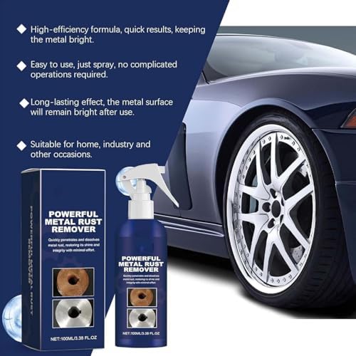 Rouhome 2024 Powerful Rust Remover Spray 100ml for Metal Tools Car
