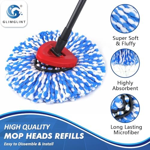 GLIMGLINT Mop Heads 3 Pack for RinseClean 2 Tank System