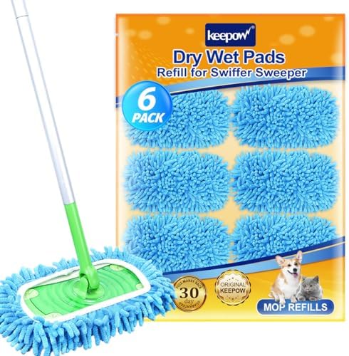 KEEPOW Reusable Microfiber Mop Pads 6 Pack 1