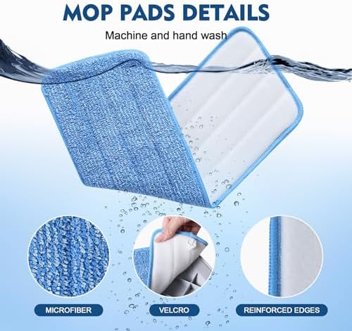 3 Pack Microfiber Mop Pads Refills - Reusable Cleaning Pads for All Spray Mops