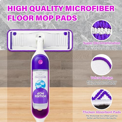 ILAVCLEAN Reusable Mop Pads Replacement 6 Pack for Swiffer PowerMop