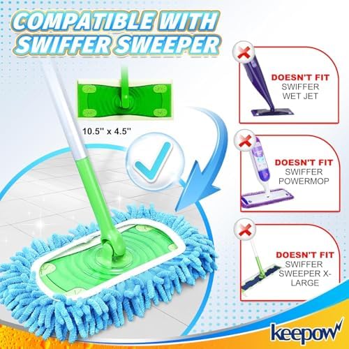 KEEPOW Reusable Microfiber Mop Pads 6 Pack 1