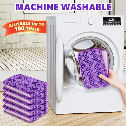 ENSPOWAY Reusable Mop Pads 6-Pack for Swiffer PowerMop
