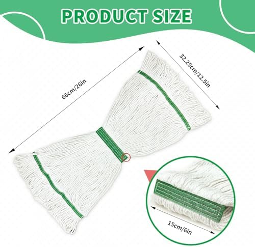 6 Pack Heavy Duty Mop Heads with Looped Ends