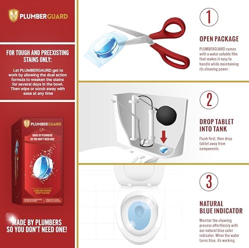 PLUMBERGUARD Toilet Tablets 4 Pack Whitening Stain Removing