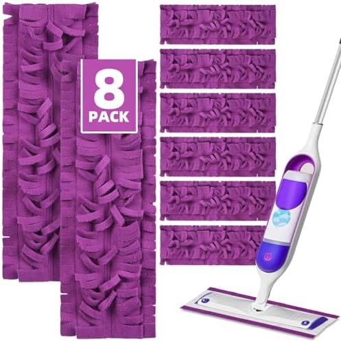 LOVECO 8 Pack Microfiber Mop Refill Pads