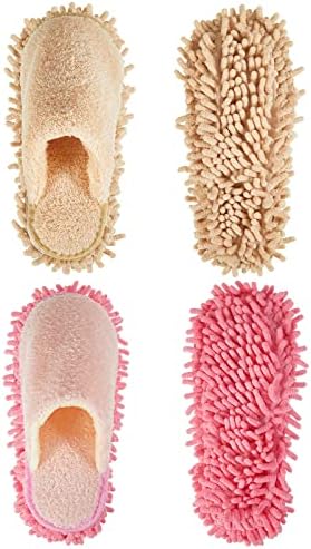 Jecery 2 Pair Microfiber Cleaning Slippers