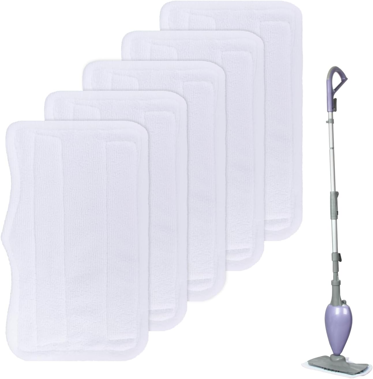 Sgizoku Steam Mop Pads 5 Pack - Washable Microfiber for Shark Steam Mop