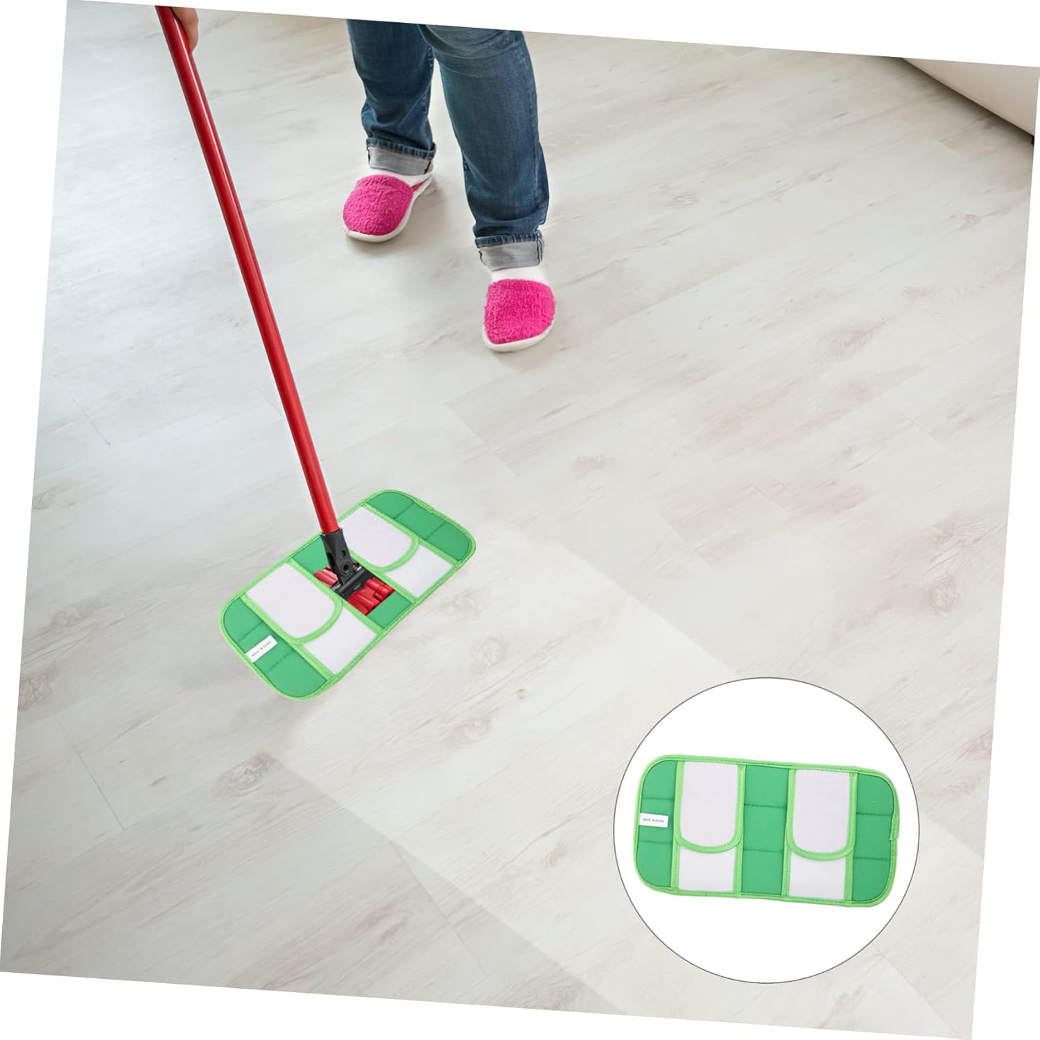 2Pcs Reusable Mop Pads for Swiffer Compatible Wet Dry Cleaning